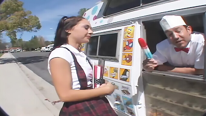 Small Tits Teen Gets Pounded In Ice Cream Joint